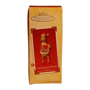 2002 Hallmark Grinch Change Of Heart Dr Seuss's Ornament!